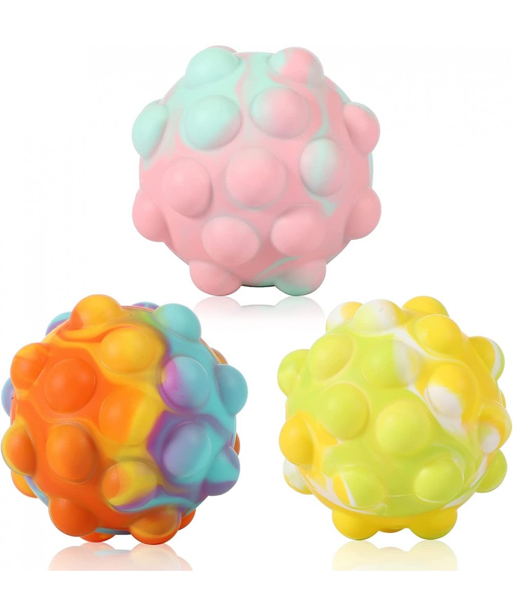 3 PCS Pop Ball Bubble Sensory Fidget Toys Pack Silicone 3D Stress Relief Toys Anxiety Relief Squeezing Push Stretchy Balls An...