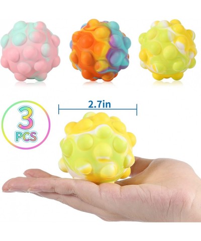 3 PCS Pop Ball Bubble Sensory Fidget Toys Pack Silicone 3D Stress Relief Toys Anxiety Relief Squeezing Push Stretchy Balls An...