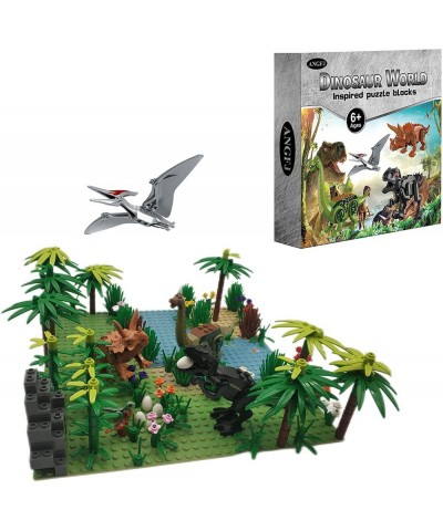 Jurassic Dinosaur Building Blocks Dino World Forests Includes:Tyrannosaurus Pteranodon Rex Triceratops Brachiosaurus& 2 Baby ...