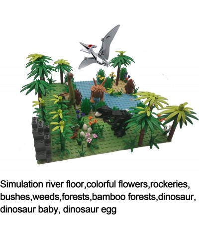 Jurassic Dinosaur Building Blocks Dino World Forests Includes:Tyrannosaurus Pteranodon Rex Triceratops Brachiosaurus& 2 Baby ...