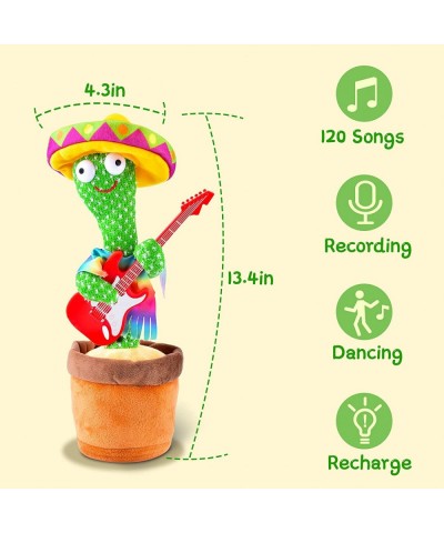 Dancing Cactus TikTok Mimicking Cactus 120 Songs USB Charging Record Repeat Your Word Talking Cactus Toy Cactus Baby Toy Sunn...