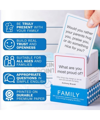 200 Family Conversation Cards - Questions to Get Everyone Talking & Building Relationships - Fun Family Games for Kids and Ad...