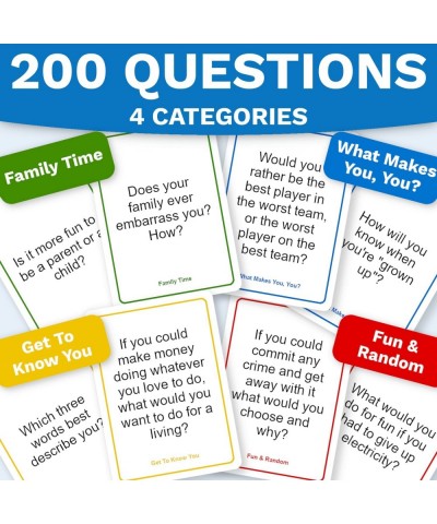 200 Family Conversation Cards - Questions to Get Everyone Talking & Building Relationships - Fun Family Games for Kids and Ad...