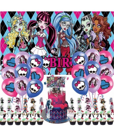 Monster High Party Supplies Decorations Cake Toppers Banner Backdrop Birthday Set Decor $43.96 Kids' Party Decorations