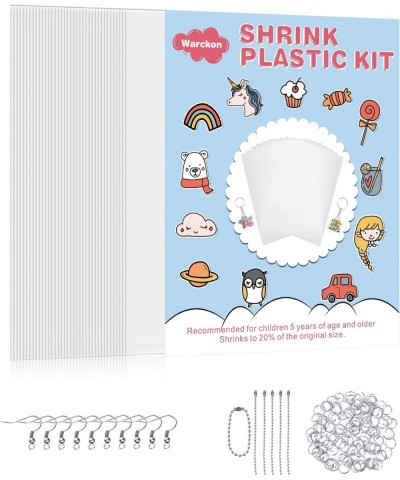 151 Pieces Shrink Plastic Sheet Kit Include 36 PCS Shrinky Art Paper with 115 PCS Keychains Accessories for Kids Creative Cra...