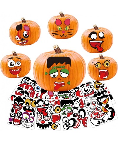 32 Pack Halloween Pumpkin Decorating Stickers Make Jack O Lantern Face Sticker Pumpkin Decorating Stickers Halloween Crafts f...