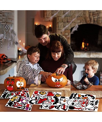 32 Pack Halloween Pumpkin Decorating Stickers Make Jack O Lantern Face Sticker Pumpkin Decorating Stickers Halloween Crafts f...