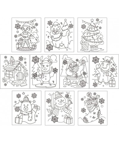 Christmas 20 Pcs Make-a-face Stickers 10 Pcs Coloring Book 10 Pcs Rainbow Color Scratch Christmas Art & Craf Kit Combo Set fo...