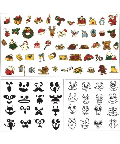 Christmas 20 Pcs Make-a-face Stickers 10 Pcs Coloring Book 10 Pcs Rainbow Color Scratch Christmas Art & Craf Kit Combo Set fo...