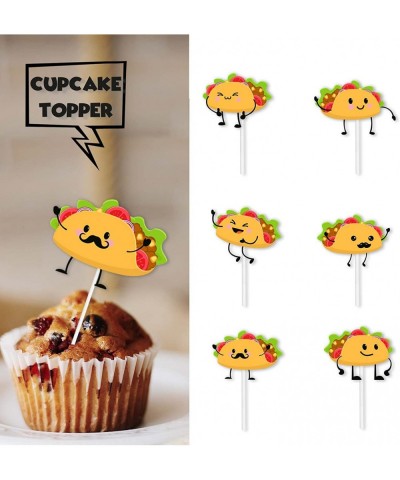 18pcs Gold Glitter Cute Taco Bout Dessert Cupcake Topper Mexican Yummy Food Fiesta Festival Theme Decor Supplies Baby Shower ...