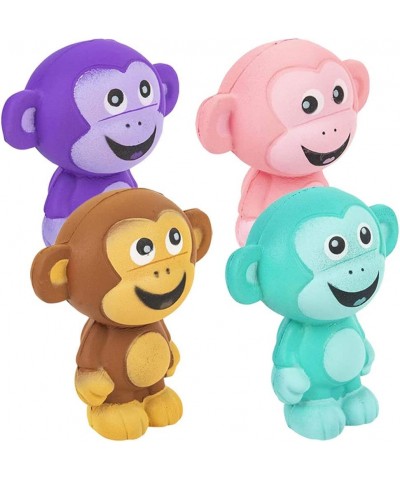 Squish Monkey Set of 4 Scented Slow Rising Stress Relief Toys for Kids Squeezable Monkey Birthday Party Favors and Goodie Bag...