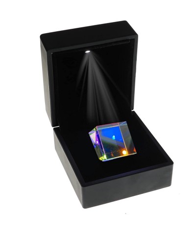 Color Cube Prism with Gifting Box 0.8" K9 Optical Glass Refraction Prisms Kids Educational Toys Mixing Crystal RGB Dispersion...