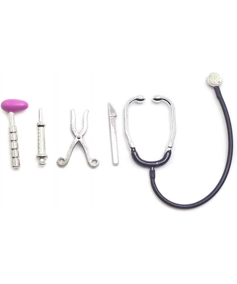 Dollhouse Dolls Miniature Garden Kit Doll Miniature Dollhouse Accessories 5Pcs 1/12 Dollhouse Mini Stethoscope Care Tools Hos...