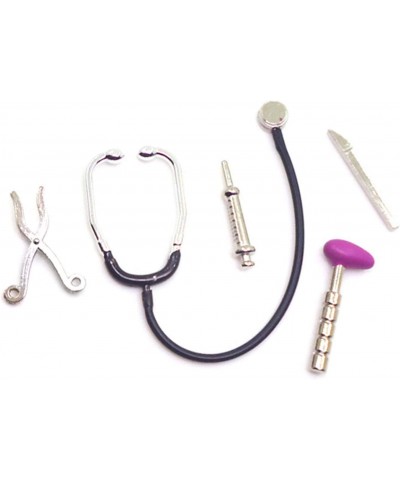 Dollhouse Dolls Miniature Garden Kit Doll Miniature Dollhouse Accessories 5Pcs 1/12 Dollhouse Mini Stethoscope Care Tools Hos...