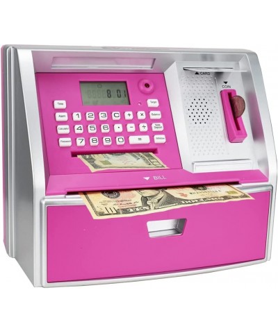 ATM Savings Bank with Debit Card Electronic Piggy Bank for Real Money Coin Recognition Targets Setting Password Login Voice P...