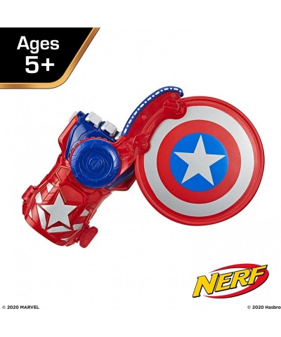 NERF Power Moves Marvel Captain America Shield Sling NERF Disc-Launching Toy for Kids Roleplay Toys for Kids Ages 5 and Up (A...