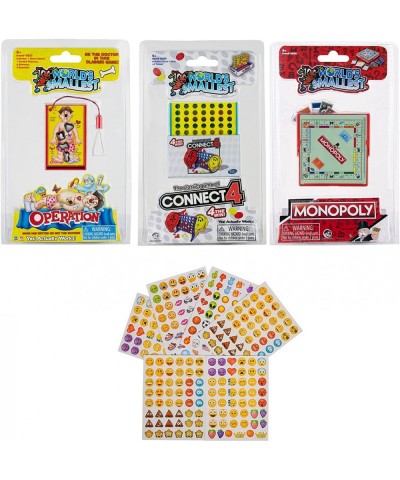 World's Smallest Board Games Bundle Set of 3 Operation - Connect 4 - Monopoly - Plus Emoji Sticker Set $49.65 Board Games