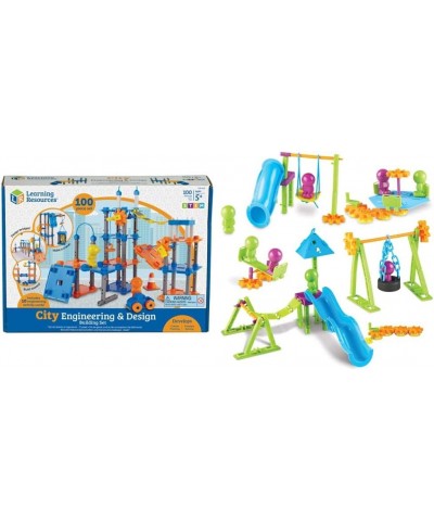 City Engineering and Design Building Set Engineer STEM Toy 100 Pieces Ages 5+ Multi-Color & Playground Engineering & Design S...