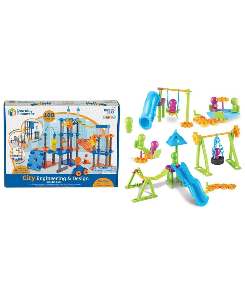 City Engineering and Design Building Set Engineer STEM Toy 100 Pieces Ages 5+ Multi-Color & Playground Engineering & Design S...