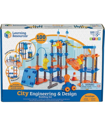 City Engineering and Design Building Set Engineer STEM Toy 100 Pieces Ages 5+ Multi-Color & Playground Engineering & Design S...