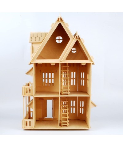 Children's 17" Wooden 6 Rooms DIY Kits 3D Puzzle for Christmas Party Halloween House (Gothic) $34.53 Dollhouses