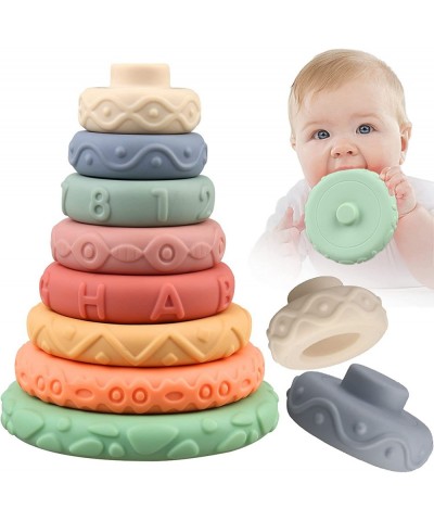 8 Pcs Stacking Rings Soft Toys for Babies Newborn 0 3 4 5 6 12 18 Months 1 Year Old Girls Boys - Toddler Sensory Educational ...