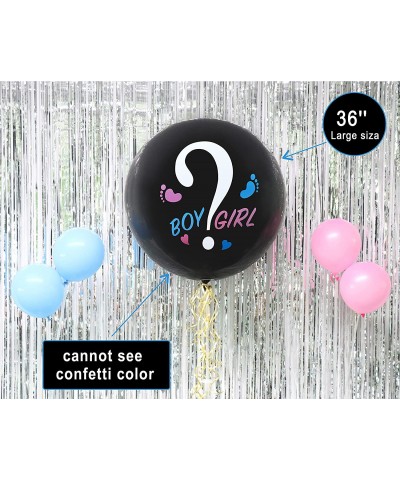 Gender Reveal Balloon with Confetti and Darts 36 Inch Black Balloons x2 with Pink and Blue Heart Shape Confetti for Boy or Gi...