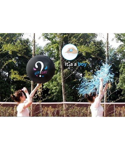 Gender Reveal Balloon with Confetti and Darts 36 Inch Black Balloons x2 with Pink and Blue Heart Shape Confetti for Boy or Gi...