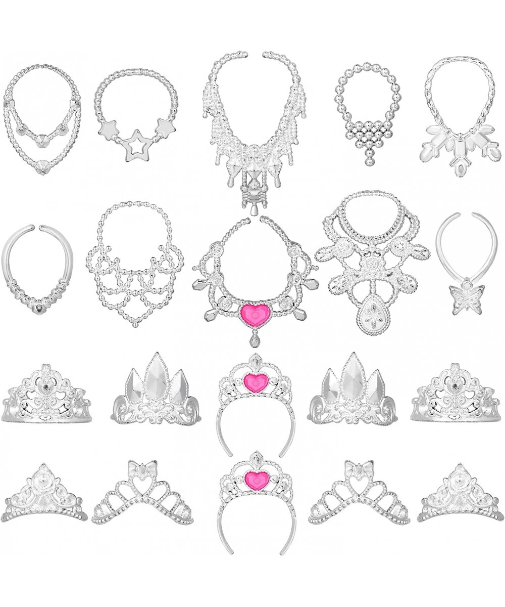 Doll Accessories Jewelry Set 20 Pieces Doll Necklace Crown Play Set Doll Dress up Jewelry Includes 10 Necklaces and 10 Crowns...