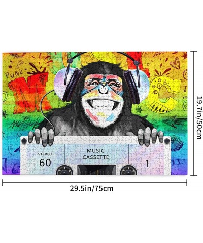 Music Monkey Jigsaw Puzzles for Teenagers Educational Casual Puzzle Fun Toy Gift for Girl Adults Citizen Home Decoration Puzz...