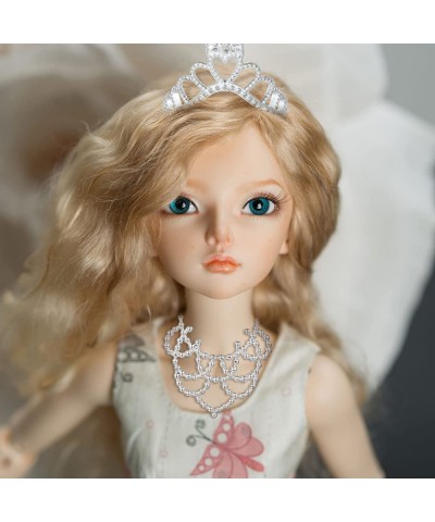 Doll Accessories Jewelry Set 20 Pieces Doll Necklace Crown Play Set Doll Dress up Jewelry Includes 10 Necklaces and 10 Crowns...