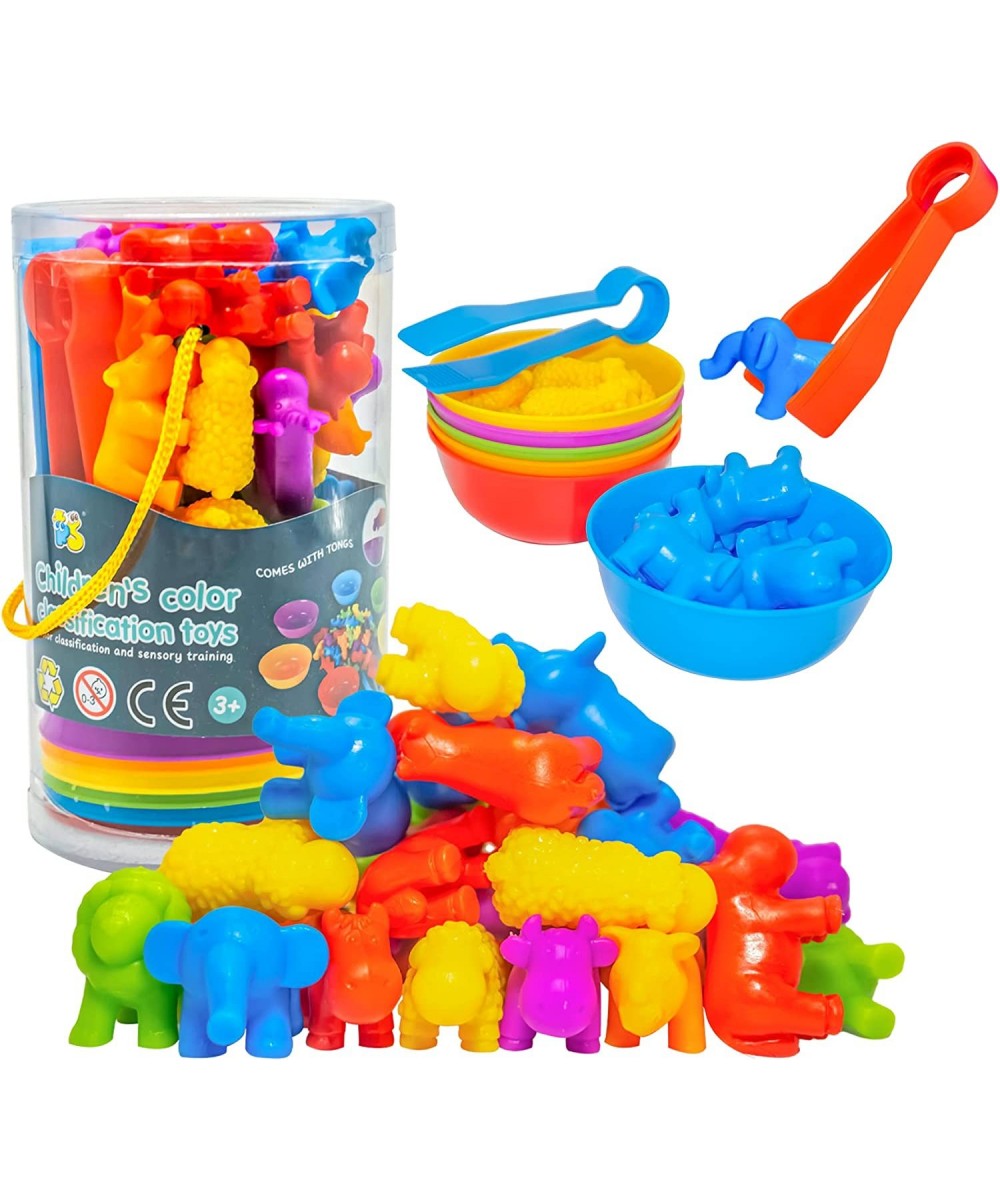 Counting Animal Color Sorting Toys with Rainbow Cups for Toddlers 3-5 Preschool Learning Activities Classification Matching G...