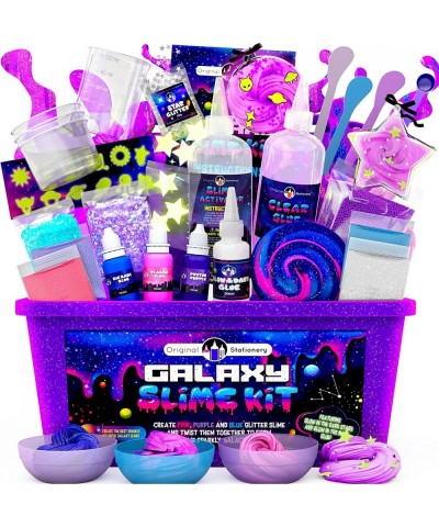 Galaxy Slime Kit Fun Slime Set with Glow in The Dark Stickers and Glow in The Dark Powder to Make Glitter Slime & Galactic Sl...