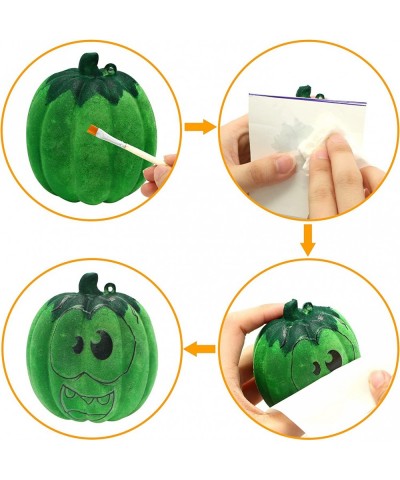 8 Pcs Halloween Squishy Coloring Craft Kit DIY Pumpkins Squishy with 12 pcs Emoji Stickers and 12 Color Paints Arts & Craft H...