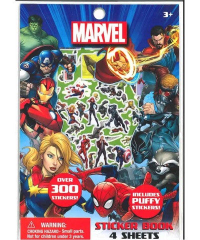 Marvel Avengers Sticker Book Set 4 Sheets of 300+ Stickers with Puffy Reusable Stickers Personalize and Decorate Sticker Pads...