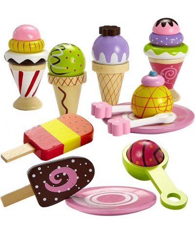 Ice Cream Toy - Pretend Ice Cream Set - Ice Cream Set for Kids - Wooden Ice Cream Set $34.25 Toy Kitchen Products