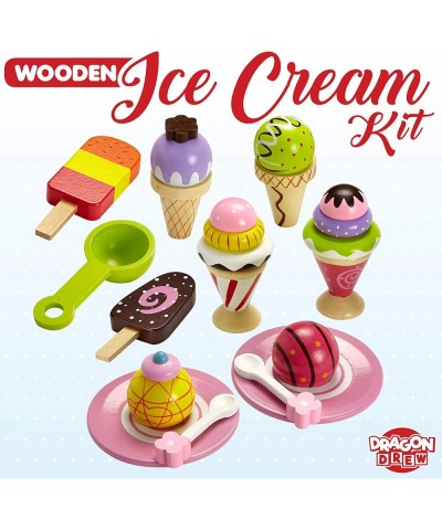 Ice Cream Toy - Pretend Ice Cream Set - Ice Cream Set for Kids - Wooden Ice Cream Set $34.25 Toy Kitchen Products