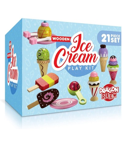 Ice Cream Toy - Pretend Ice Cream Set - Ice Cream Set for Kids - Wooden Ice Cream Set $34.25 Toy Kitchen Products