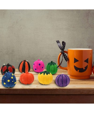 8 Pcs Halloween Squishy Coloring Craft Kit DIY Pumpkins Squishy with 12 pcs Emoji Stickers and 12 Color Paints Arts & Craft H...