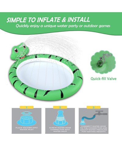 Baby Pool Inflatable Kids Pool with Splash Sprinkler Frog Toddler Swimming Pool Kiddie Wading Pool 67’’X51'' Indoor& Outdoor ...