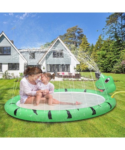 Baby Pool Inflatable Kids Pool with Splash Sprinkler Frog Toddler Swimming Pool Kiddie Wading Pool 67’’X51'' Indoor& Outdoor ...