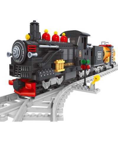 Classic Retro Train Building Bricks Set Vintage Steam Coal Transporting Train Model Build Toy 3D Puzzle Blocks for Kids 6+ Ch...