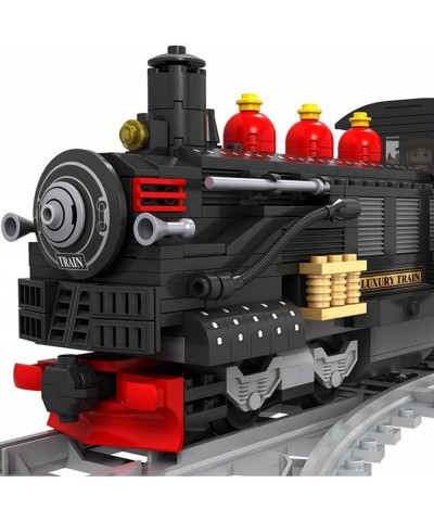 Classic Retro Train Building Bricks Set Vintage Steam Coal Transporting Train Model Build Toy 3D Puzzle Blocks for Kids 6+ Ch...