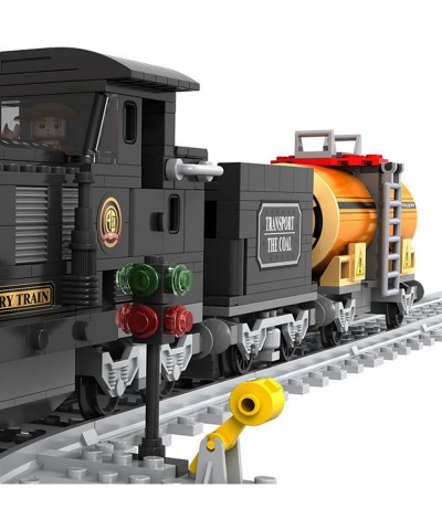 Classic Retro Train Building Bricks Set Vintage Steam Coal Transporting Train Model Build Toy 3D Puzzle Blocks for Kids 6+ Ch...