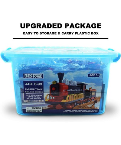 Classic Retro Train Building Bricks Set Vintage Steam Coal Transporting Train Model Build Toy 3D Puzzle Blocks for Kids 6+ Ch...