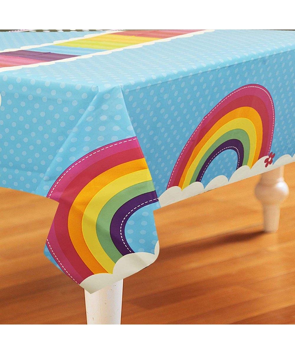 Rainbow Wishes Plastic Tablecover $17.89 Kids' Party Tablecovers