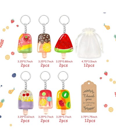 12 Pack Ice Cream Party Favors Ice Cream Fruit Keychains for Kids Birthday Party Baby Shower Sweet Summer Party Favors Ice Cr...