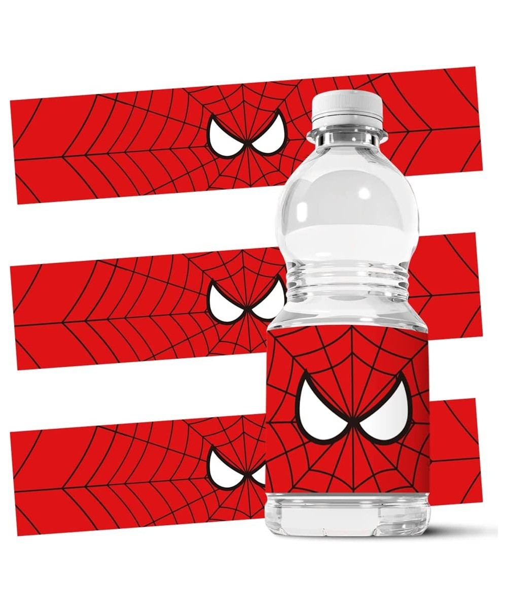 20 Spider Bottle Label Super Hero Water Bottle Stickers Birthday Party Supplies for Girls Boys $15.56 Kids' Stickers