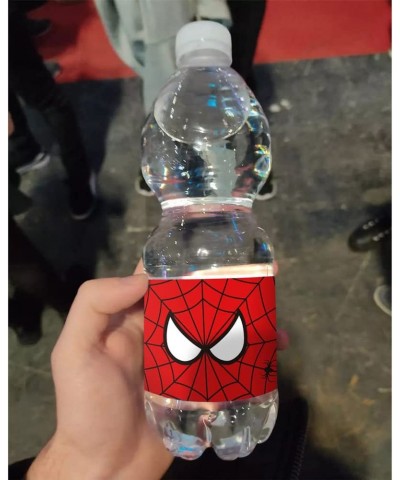 20 Spider Bottle Label Super Hero Water Bottle Stickers Birthday Party Supplies for Girls Boys $15.56 Kids' Stickers