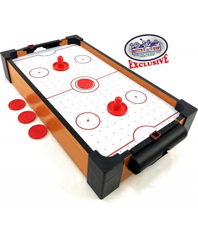 Deluxe Wooden 16" Mini Table Top Air Hockey (Extra Pucks) & Foosball (Soccer) (Extra Balls) Games Gift Set Bundle - 2 Pack $7...